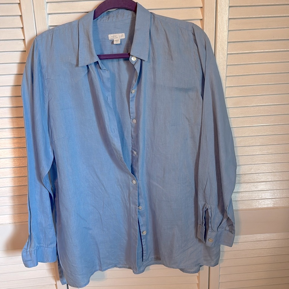 J Jill love linen essential button down shirt